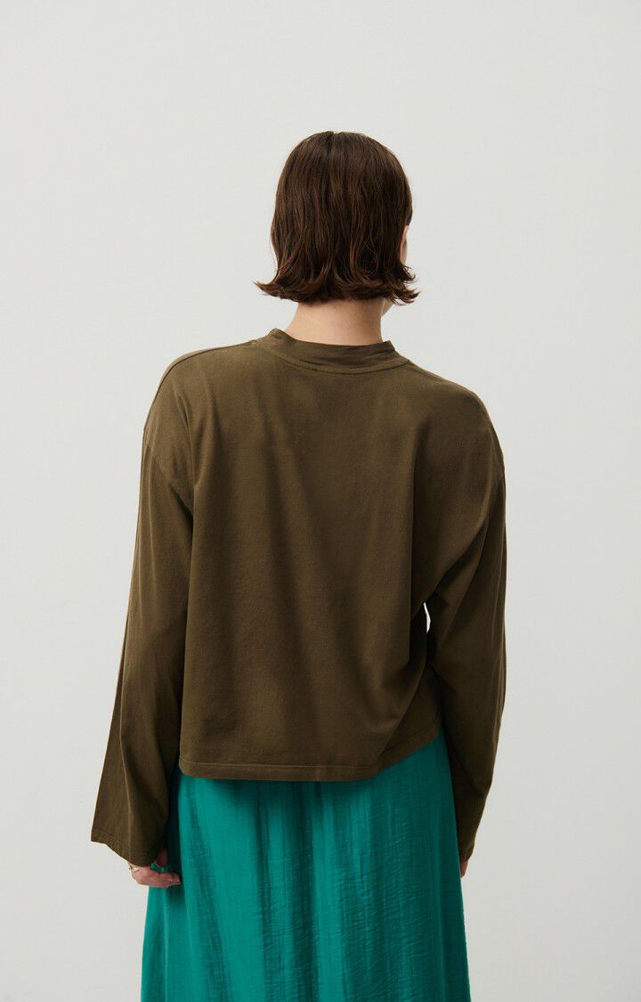 American Vintage T-shirt Femme Vupaville - LENTILLE 55 Manches Longues Vert - H24