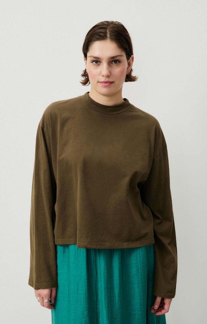 american vintage T-shirt femme Vupaville - LENTILLE 55 Manches longues Vert - H24