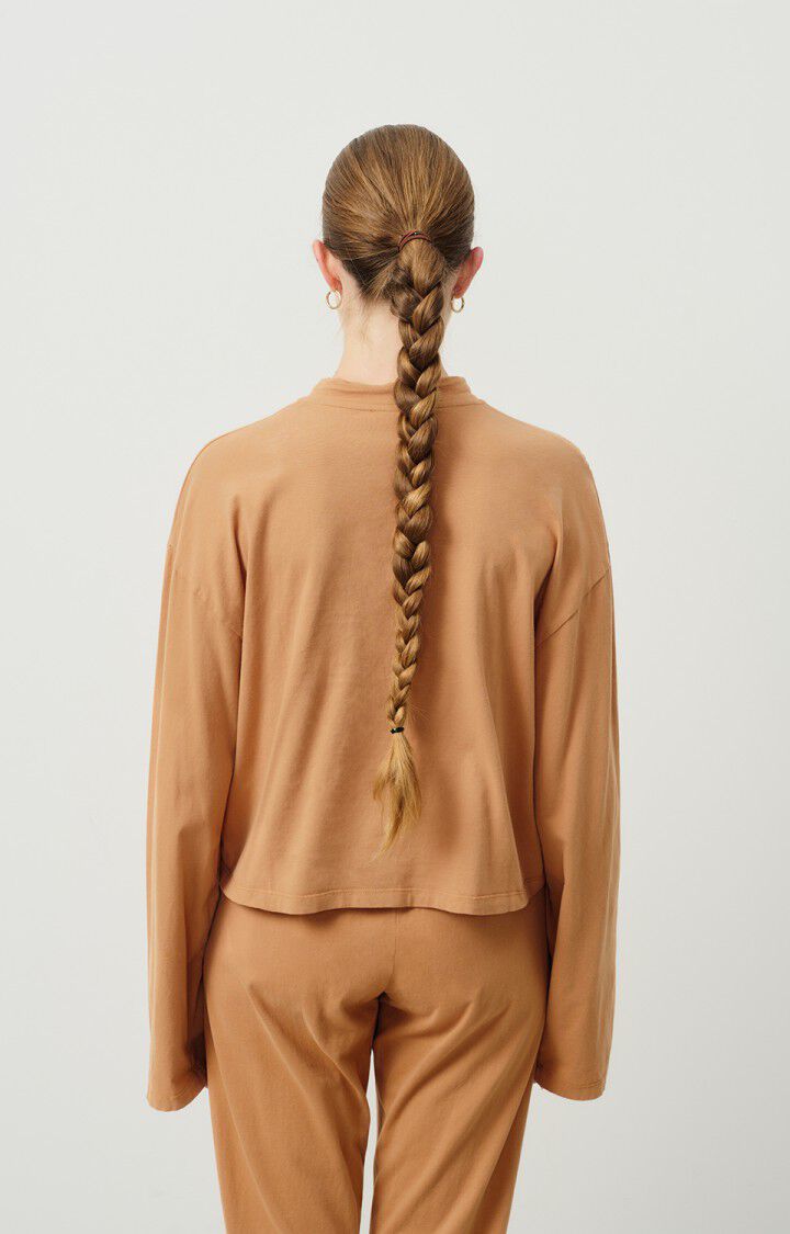 American Vintage T-shirt Femme Vupaville - NOISETIER 55 Manches Longues Marron - H24