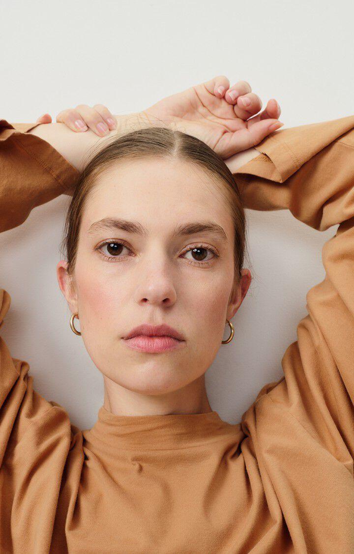 American Vintage T-shirt Femme Vupaville - NOISETIER 55 Manches Longues Marron - H24