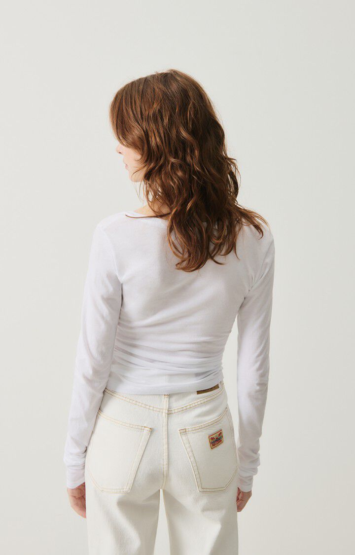 American Vintage T-shirt Femme Xoubow - BLANC 74 Manches Longues Blanc - H24