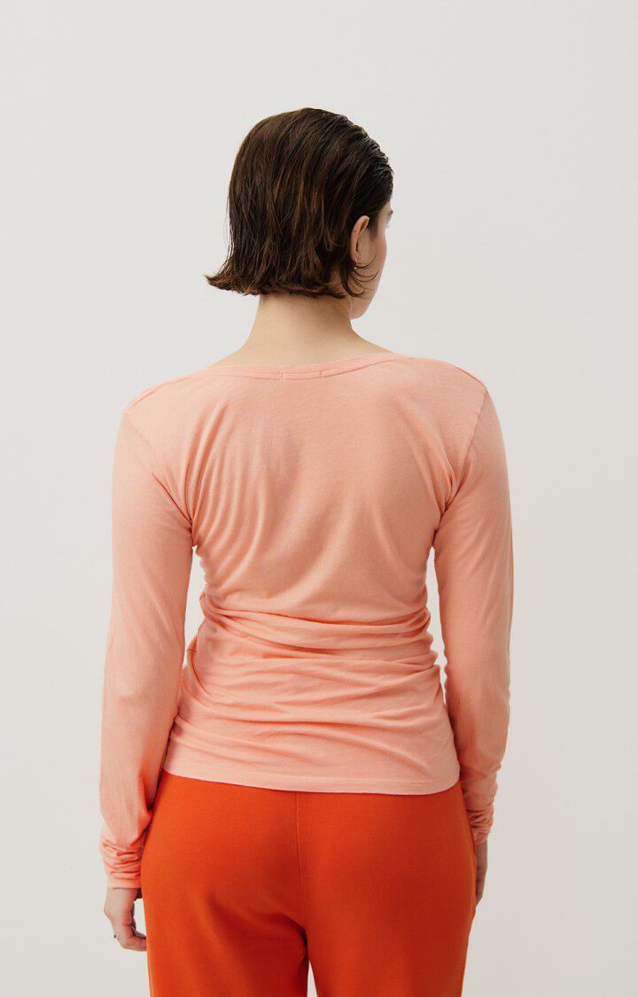 American Vintage T-shirt Femme Xoubow - FLAMANT ROSE 74 Manches Longues Rose - H24