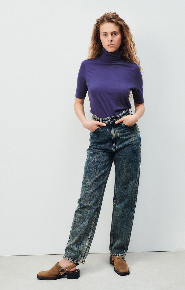 American Vintage T-shirt Femme Xoubow - GALACTIQUE 27 Manches Courtes Violet - H24