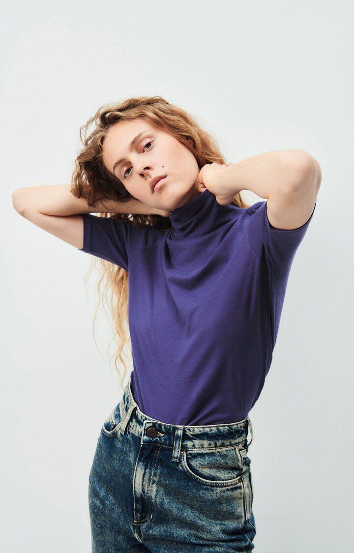 american vintage T-shirt femme Xoubow - GALACTIQUE 27 Manches courtes Violet - H24