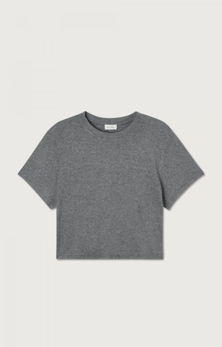 american vintage T-shirt femme Ypawood - ANTHRACITE CHINE Manches courtes Gris - E23B