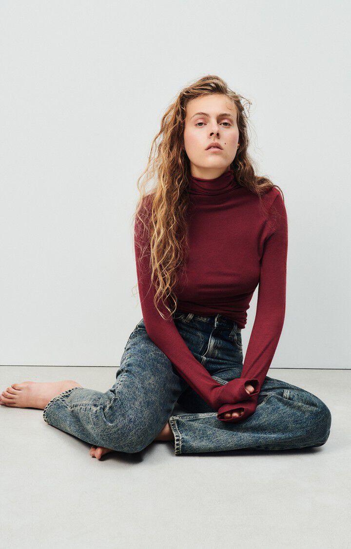 American Vintage T-shirt Femme Ypawood - BAIE CHINE 63 Manches Longues Rouge - H24