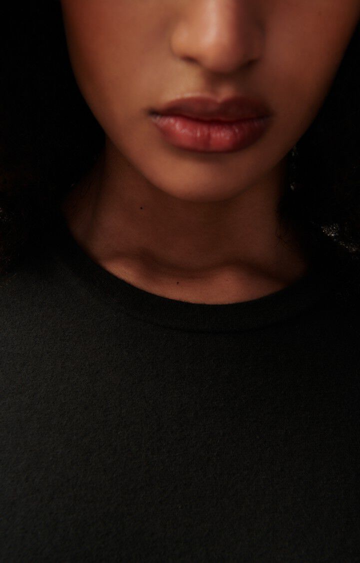 American Vintage T-shirt Femme Ypawood - CARBONE CHINE 16 Manches Courtes Noir - E25