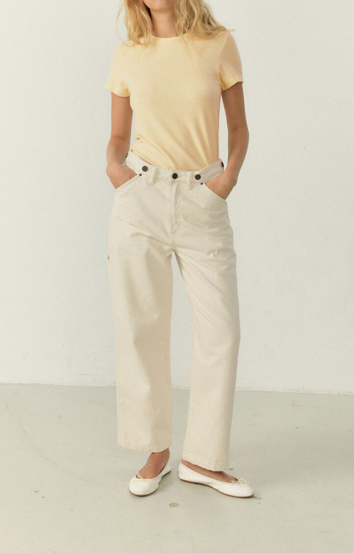 American Vintage T-shirt Femme Ypawood - GINGEMBRE CHINE Manches Courtes Beige - H22B