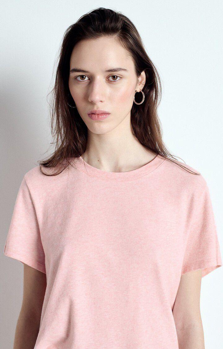 American Vintage T-shirt Femme Ypawood - GLACAGE CHINE 18 Manches Courtes Rose - E25