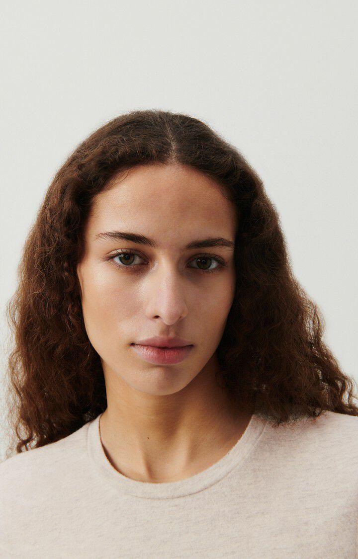 American Vintage T-shirt Femme Ypawood - GRIS CHINE 16 Manches Courtes Gris - E25