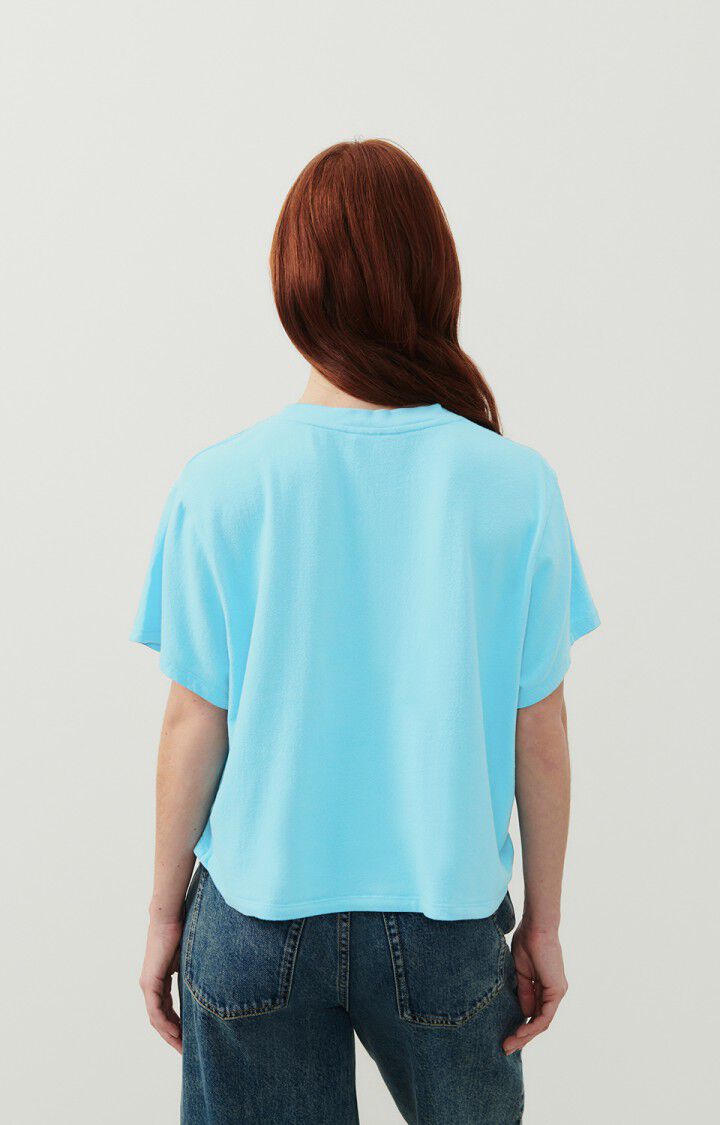 American Vintage T-shirt Femme Ypawood - PISCINE CHINE 18 Manches Courtes Bleu - E24