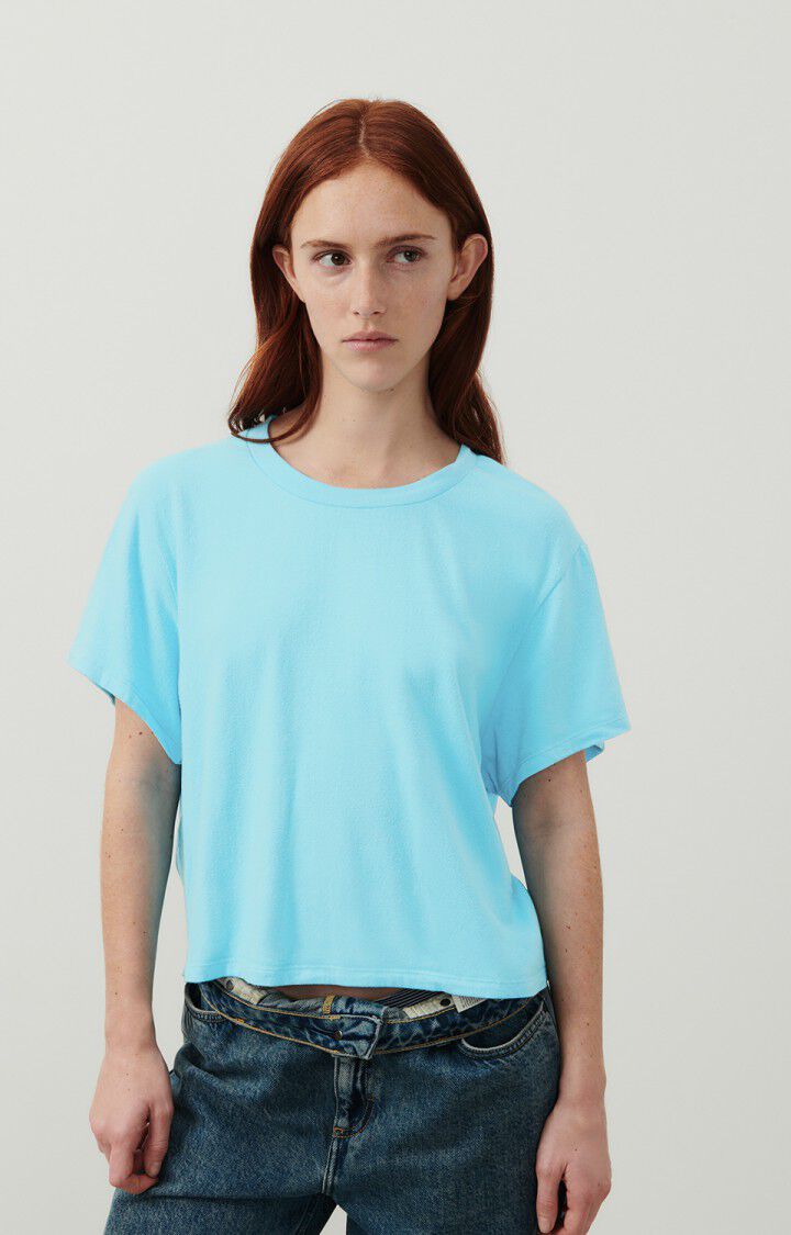 american vintage T-shirt femme Ypawood - PISCINE CHINE 18 Manches courtes Bleu - E24