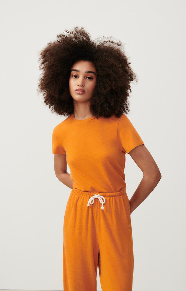 american vintage T-shirt femme Ypawood - POTIRON CHINE 16 Manches courtes Orange - H23