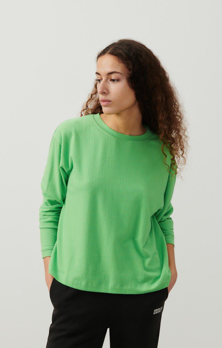 american vintage T-shirt femme Ypawood - PRE CHINE 55 Manches longues Vert - E24