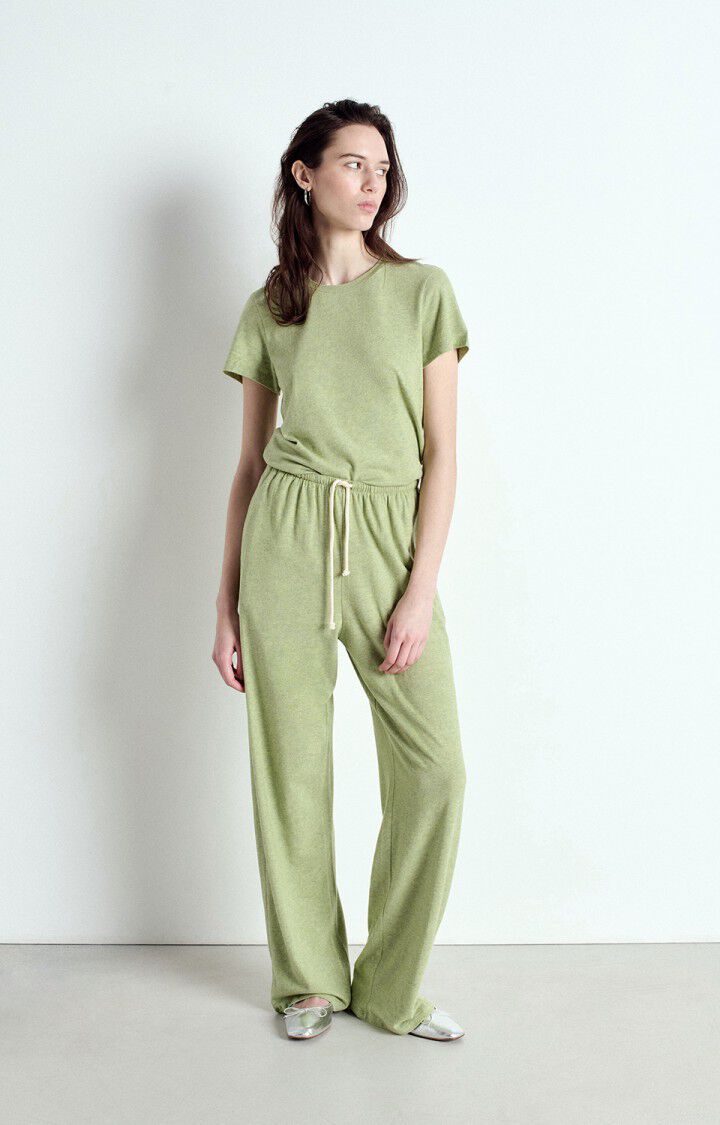 American Vintage T-shirt Femme Ypawood - PRINTANIER CHINE 16 Manches Courtes Vert - E25