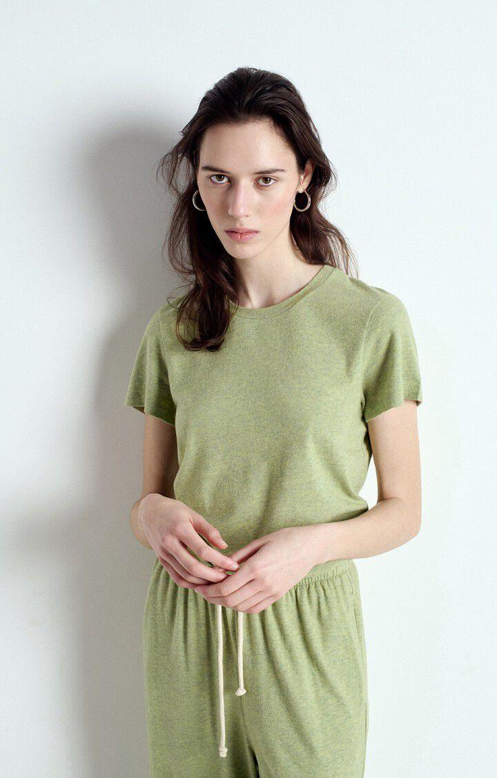 american vintage T-shirt femme Ypawood - PRINTANIER CHINE 16 Manches courtes Vert - E25