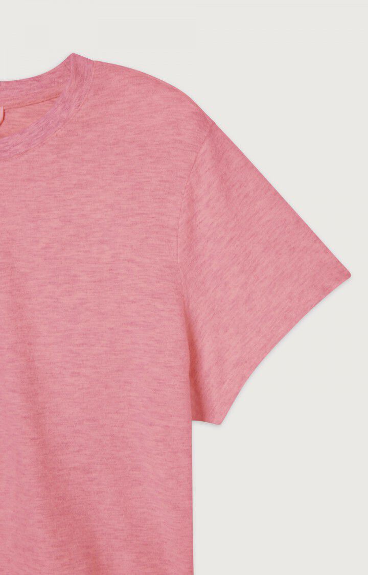 American Vintage T-shirt Femme Ypawood - ROMANTIQUE CHINE Manches Courtes Rose - E23B