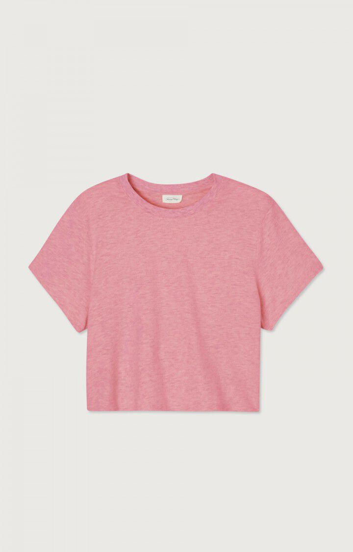 american vintage T-shirt femme Ypawood - ROMANTIQUE CHINE Manches courtes Rose - E23B
