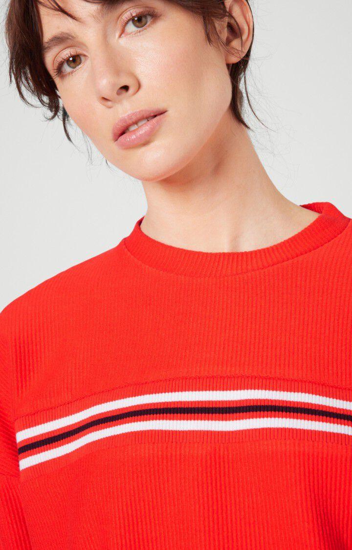 American Vintage T-Shirt Femme Yrason - ECARLATE Manches Longues Rouge - H22
