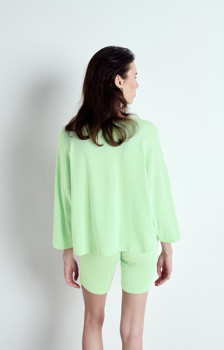 American Vintage T-shirt Femme Yruki - AMANDE 34 Manches 7/8 Vert - E25