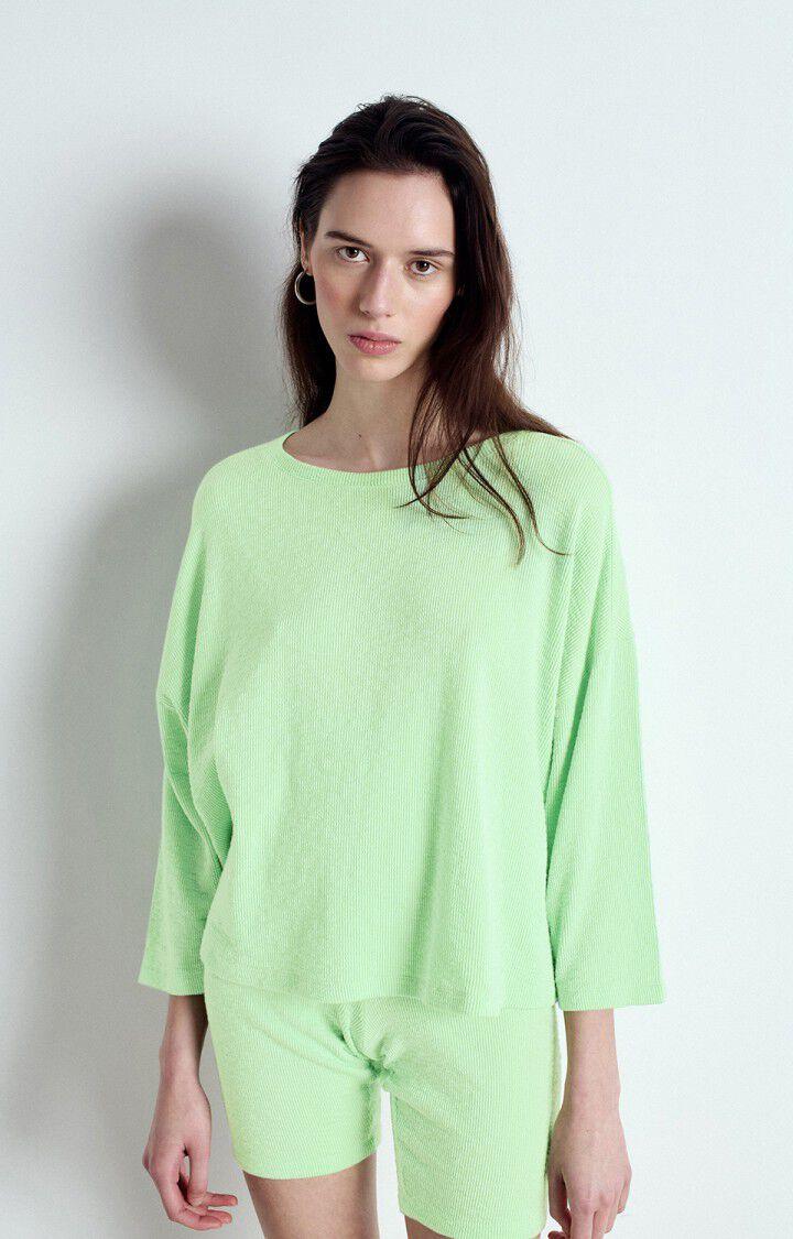 American Vintage T-shirt Femme Yruki - AMANDE 34 Manches 7/8 Vert - E25