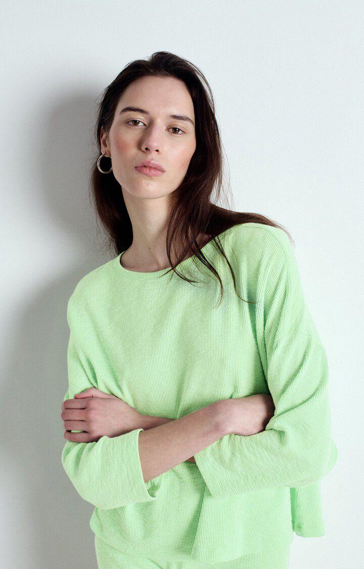 american vintage T-shirt femme Yruki - AMANDE 34 Manches 7/8 Vert - E25
