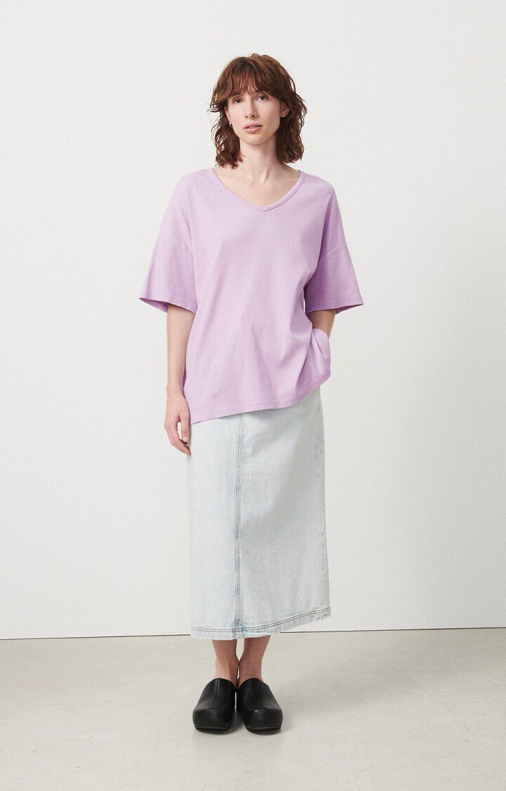 American Vintage T-shirt Femme Zelym - PARME VINTAGE 17 Manches Courtes Violet - E24