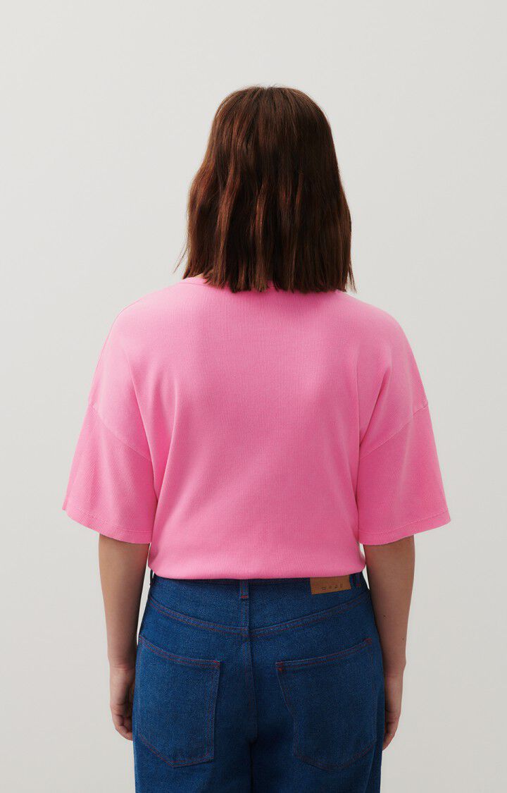 American Vintage T-shirt Femme Zelym - ROSE FLUO 17 Manches Courtes Rose - E24