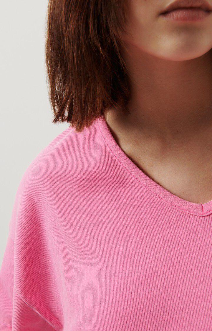 American Vintage T-shirt Femme Zelym - ROSE FLUO 17 Manches Courtes Rose - E24