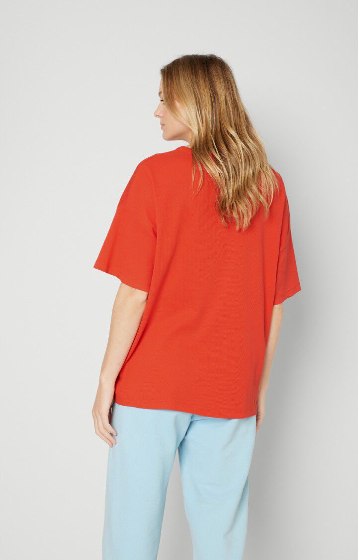 American Vintage T-shirt Femme Zelym - TOMATE VINTAGE 17 Manches Courtes Rouge - E23