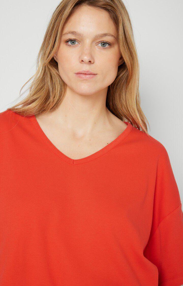 American Vintage T-shirt Femme Zelym - TOMATE VINTAGE 17 Manches Courtes Rouge - E23