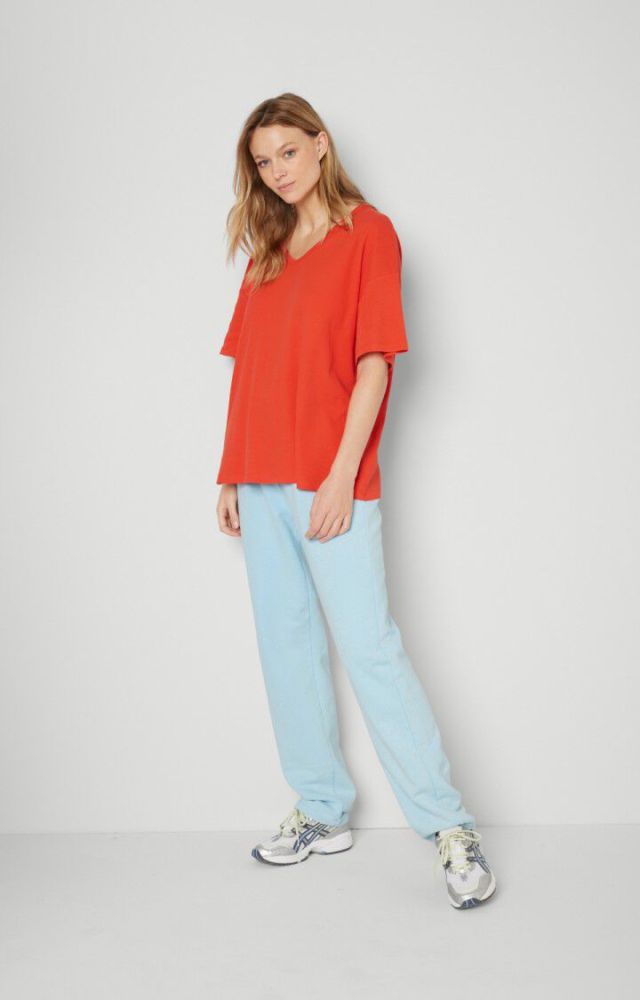 American Vintage T-shirt Femme Zelym - TOMATE VINTAGE 17 Manches Courtes Rouge - E23