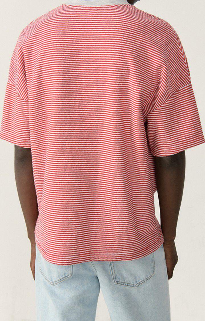 American Vintage T-shirt Homme Bobypark - RAYURES ROUGES ET GRISES 17 Manches Courtes Rouge - E23