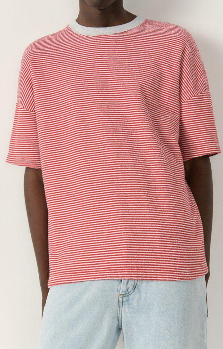 american vintage T-shirt homme Bobypark - RAYURES ROUGES ET GRISES 17 Manches courtes Rouge - E23