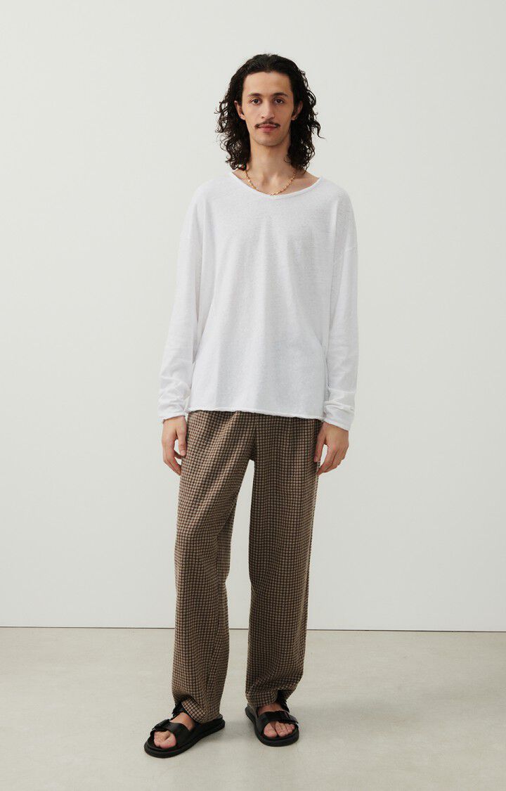 American Vintage T-shirt Homme Byptow - BLANC 59 Manches Longues Blanc - E24