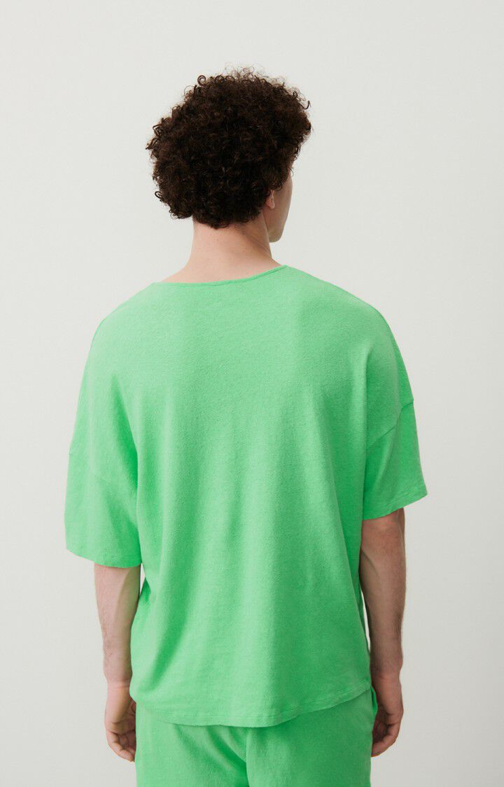 American Vintage T-shirt Homme Byptow - MENTHOL FLUO 16 Manches Courtes Vert - E24