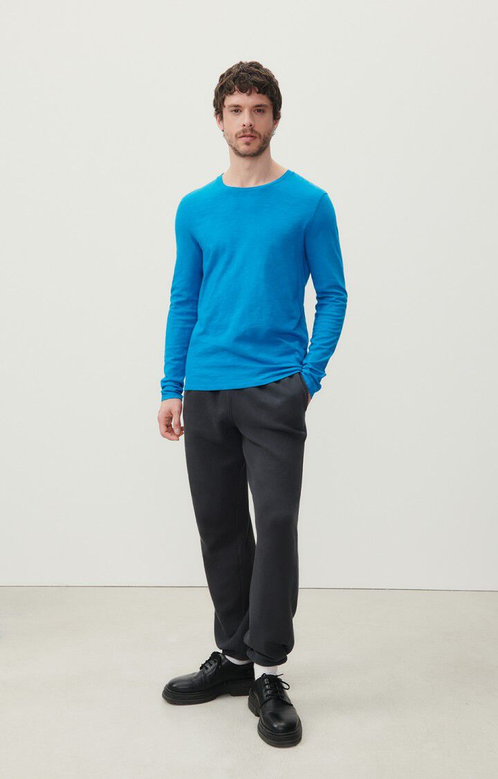 American Vintage T-shirt Homme Bysapick - ATLANTIS 68 Manches Longues Bleu - H23