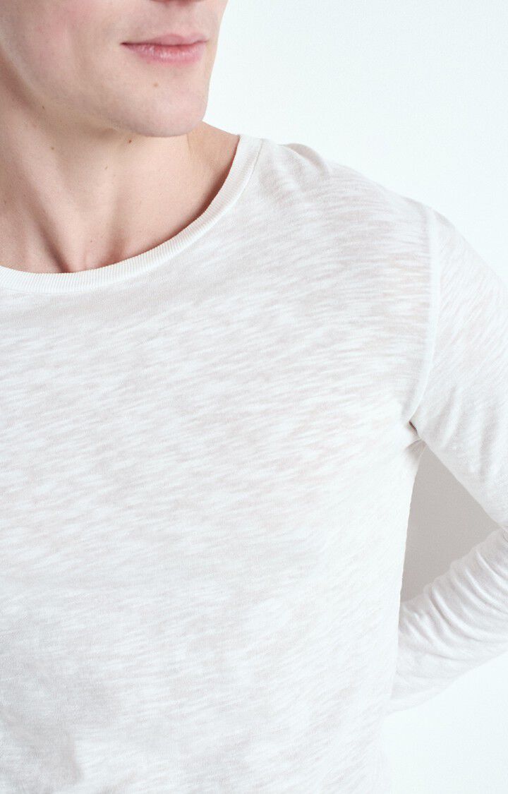 American Vintage T-shirt Homme Bysapick - BLANC 68 Manches Longues Blanc - E25