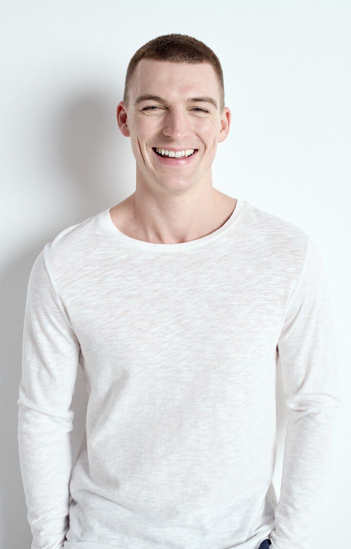 american vintage T-shirt homme Bysapick - BLANC 68 Manches longues Blanc - E25