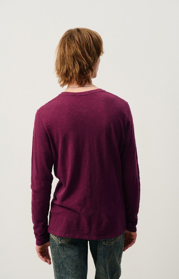 American Vintage T-shirt Homme Bysapick - BORDEAUX 68 Manches Longues Rouge - H24