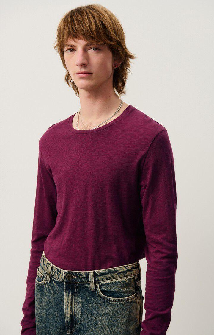 American Vintage T-shirt Homme Bysapick - BORDEAUX 68 Manches Longues Rouge - H24