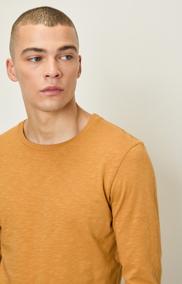 American Vintage T-shirt Homme Bysapick - MOUTARDE Manches Longues Jaune - E22