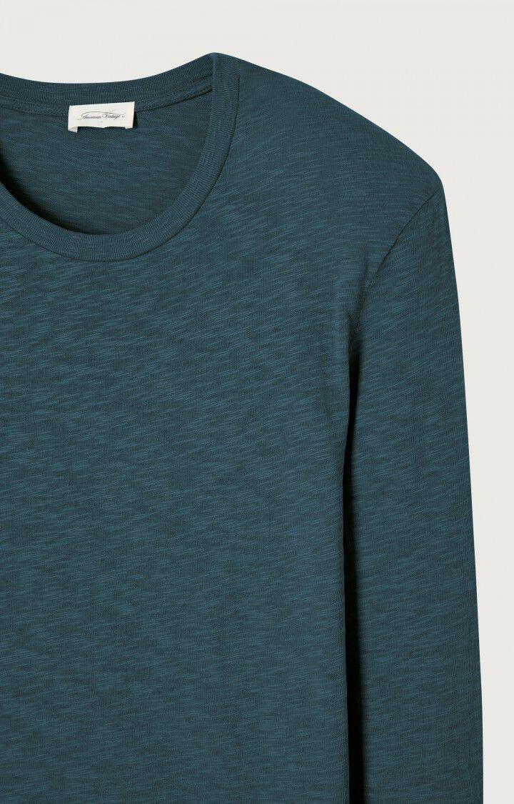 American Vintage T-shirt Homme Bysapick - PETROLE 67 Manches Longues Bleu - E23