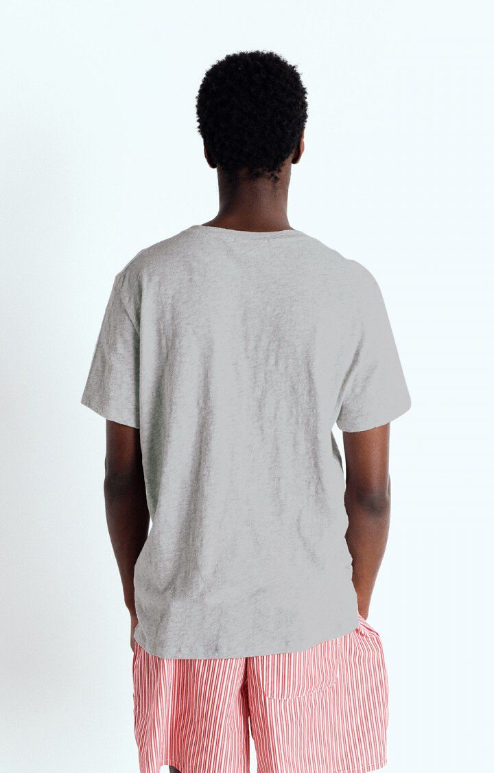 American Vintage T-shirt Homme Bysapick - POLAIRE CHINE 21 Manches Courtes Gris - E25
