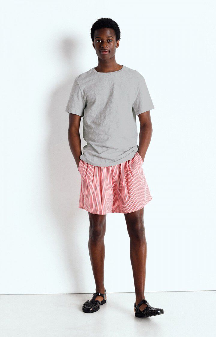 American Vintage T-shirt Homme Bysapick - POLAIRE CHINE 21 Manches Courtes Gris - E25