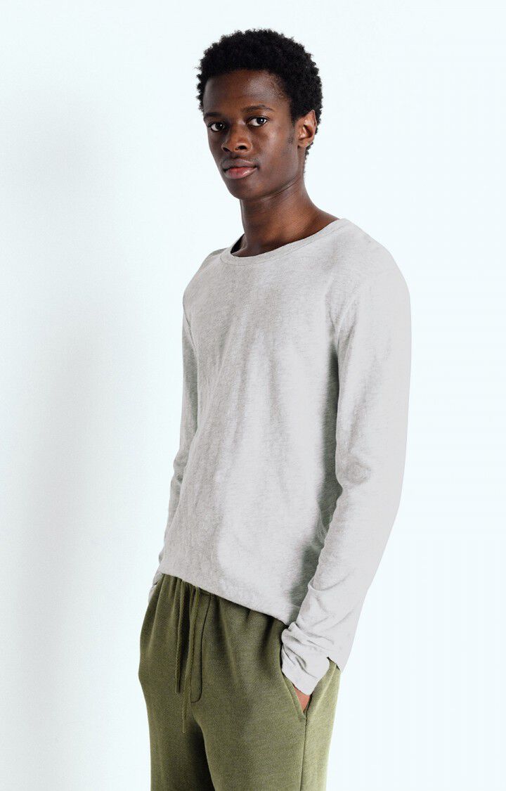 american vintage T-shirt homme Bysapick - POLAIRE CHINE 68 Manches longues Gris - E25