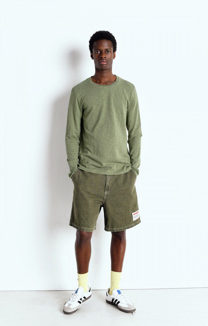 American Vintage T-shirt Homme Bysapick - RIVE 68 Manches Longues Vert - E25