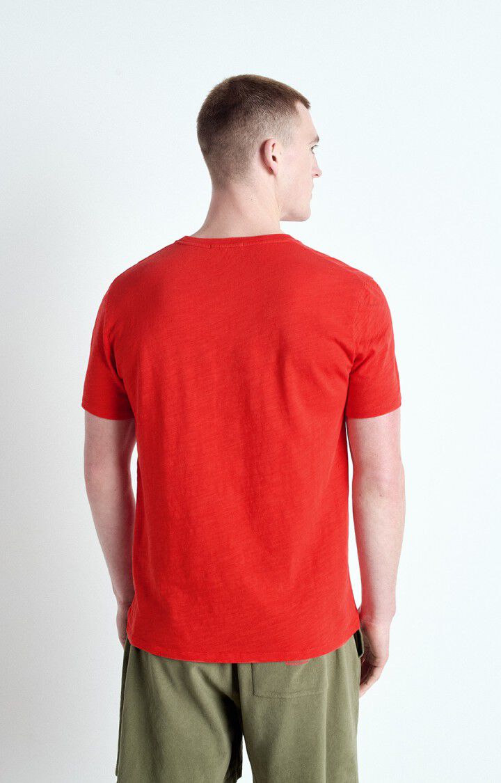 American Vintage T-shirt Homme Bysapick - VOLCAN 21 Manches Courtes Rouge - E25