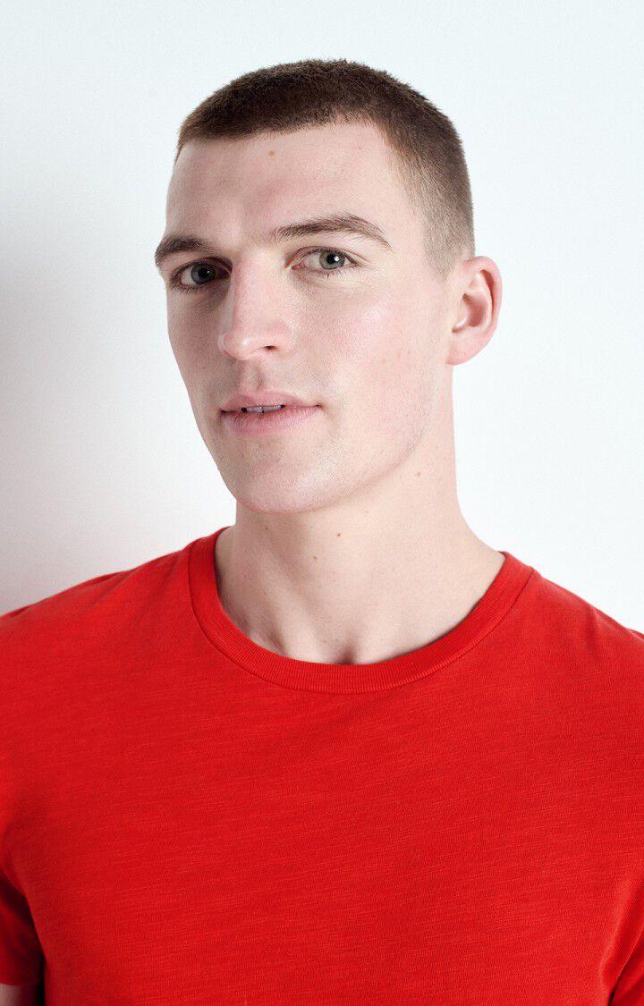 American Vintage T-shirt Homme Bysapick - VOLCAN 21 Manches Courtes Rouge - E25