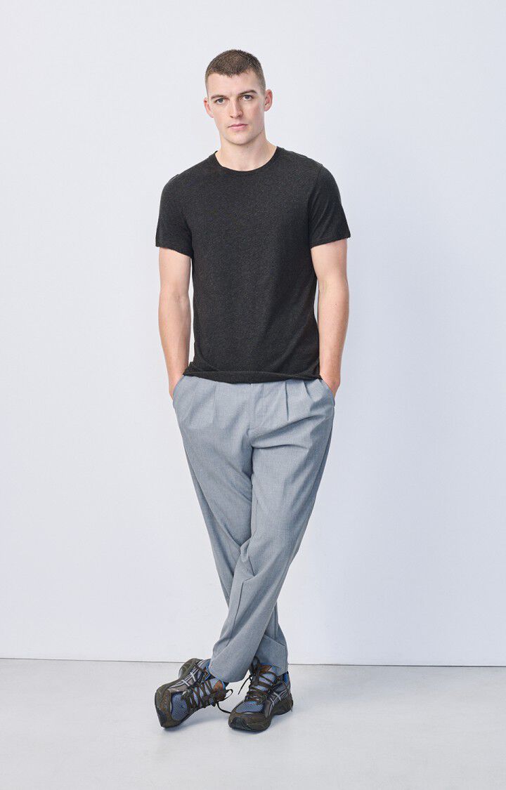 American Vintage T-shirt Homme Decatur - ANTHRACITE CHINE 21 Manches Courtes Gris - E25